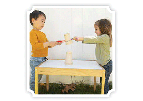 photo of cup stacking challenge